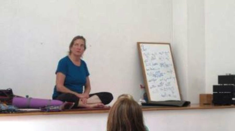 Leslie as Yoga Teacher